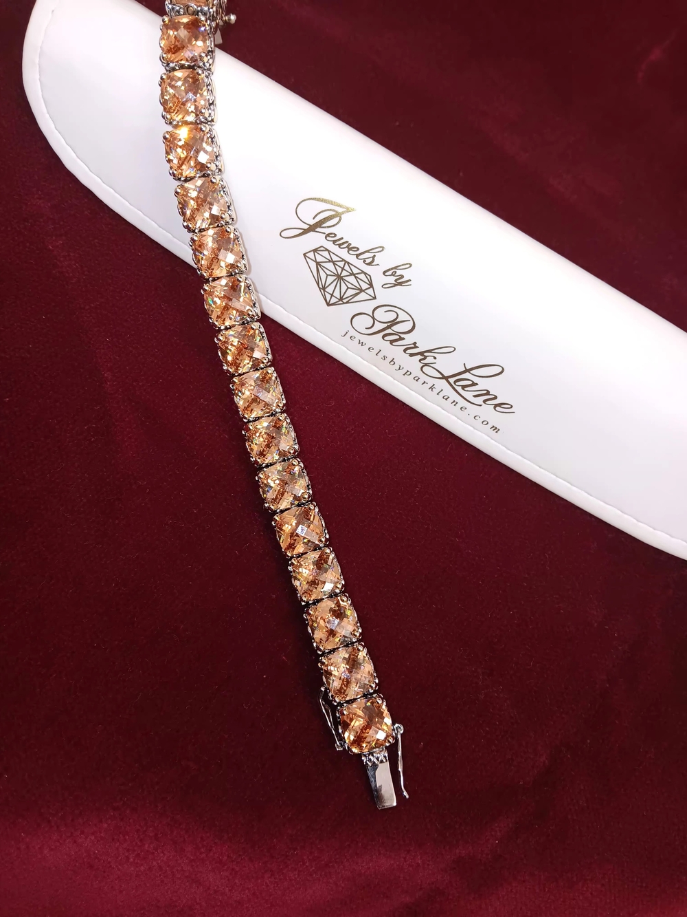 Vintahe Park Lane Champagne   Rose Gold-Tone Crystal Bracelet